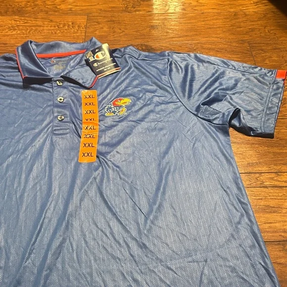 Champion Kansas Jayhawks Polo Shirt NWT XXL - Picture 4 of 9